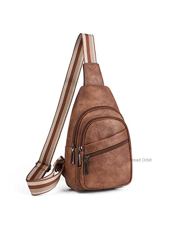 Handbags - Faux Leather Sling Bag Crossbody Purse for Travel